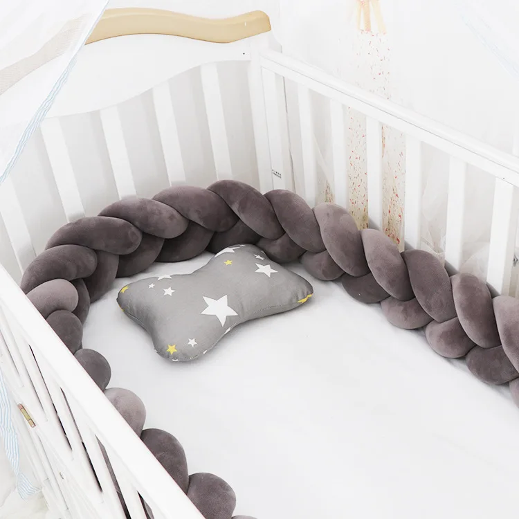 Dark Gray 3M детский бампер кровать плетеная кроватка бамперы для мальчиков девочек Младенческая защита для кроватки бампер Тур де ЛИТ Bebe Tresse декор комнаты - Цвет: Dark Gray