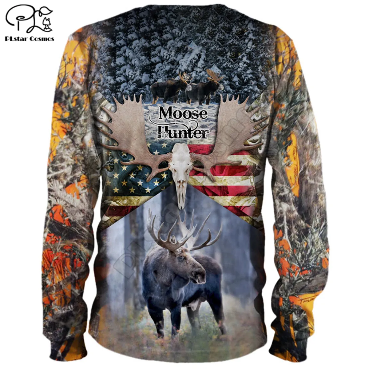

Fashion Moose Hunting USA hoodies 3D printed Sweatshirt Hoodie Harajuku Autumn Streetwear women foe men Casual Tracksuit style-3