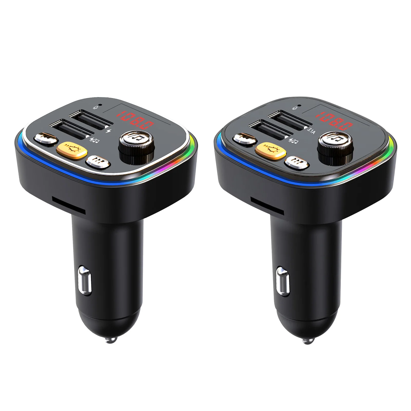 

Auto Accessories Dual USB Car Bluetooth 5.0 FM Transmitter Wireless Handsfree Audio Receiver Auto MP3 Player Car Fast Charger