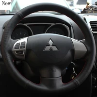 for mitsubishi outlander asx lancer customized hand stitched leather suede car steering wheel cover set car accessories
