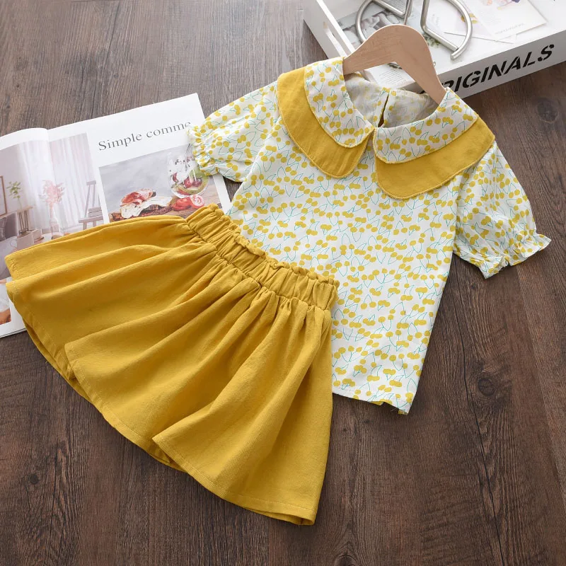 

Girls Sweet Clothing Sets Fashion Kids Baby Floral Blouse Skirt Two Piece Set Summer Toddler Girl Clothes Suit 2-6Y Girl Outfits