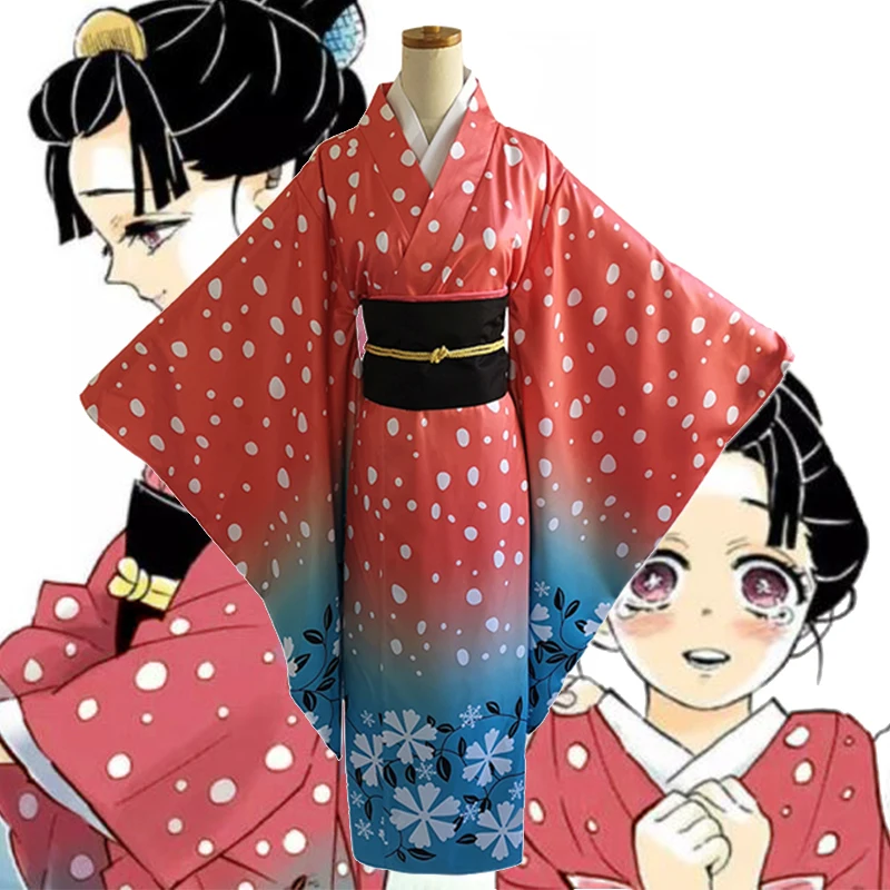 Аниме комиксов демон убийца Kimetsu без Yaiba костюмов Koyuki Косплей Костюм японское