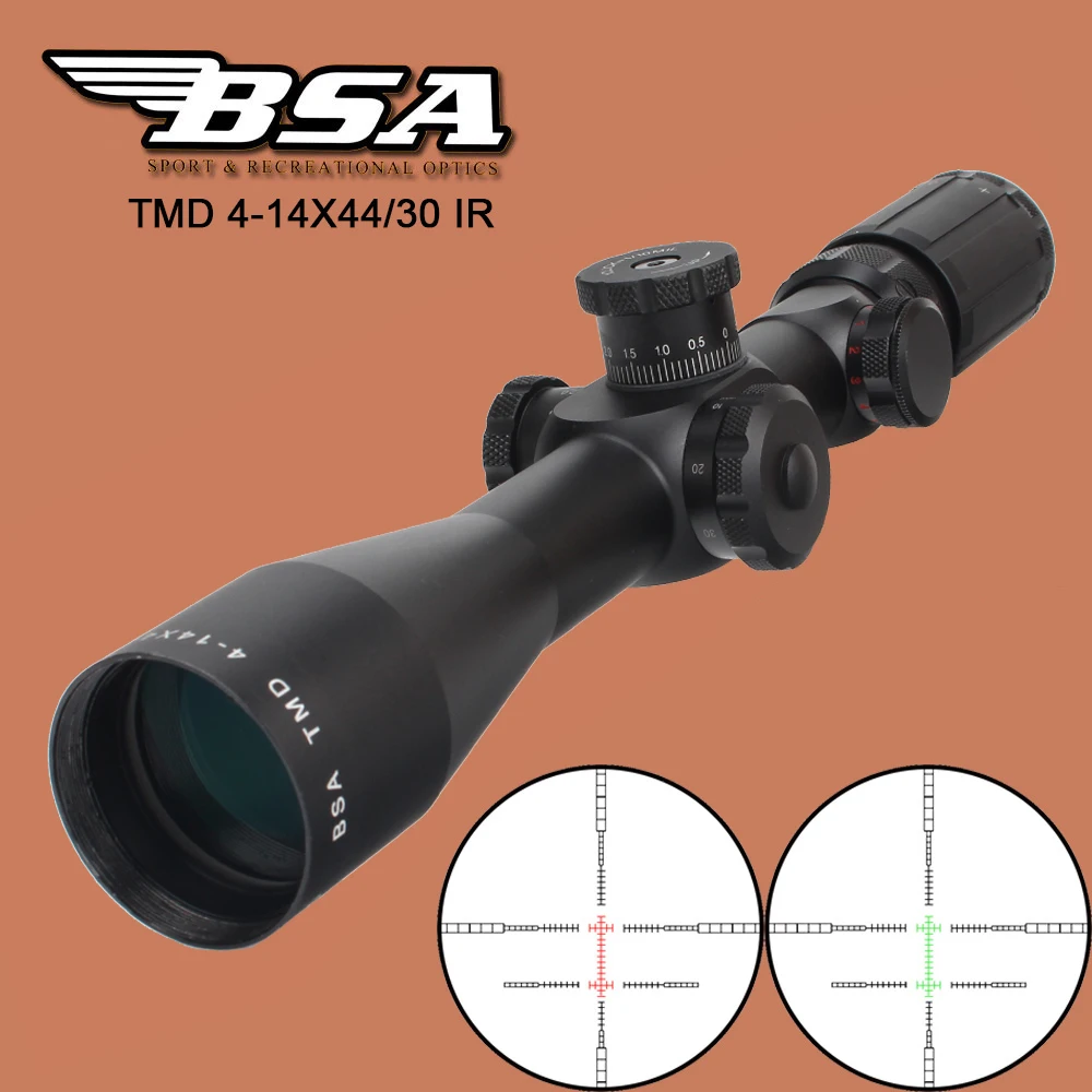 BSA TMD 4 14X44IR FFP охотничья стрельба прицел первое фокусное плоское стекло травленая