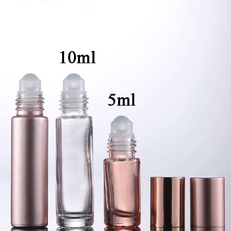 

5ml 10ml 10Pcs/lot Glass Roller Bottles With Glass Balls Empty Perfume Bottles Roll On Bottle Vials For Essential Oil