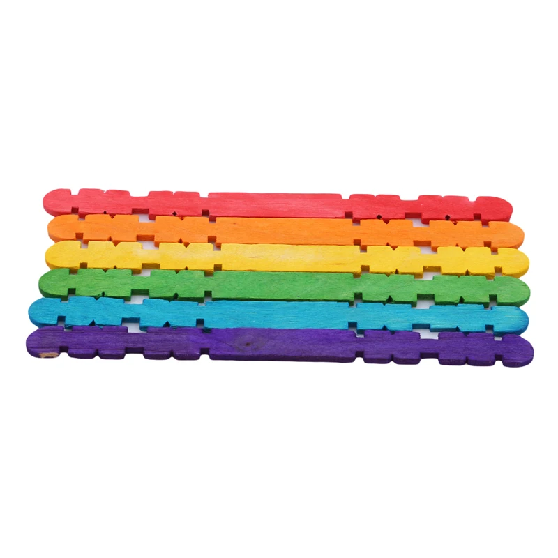 50pcs/pack Wooden Crafts Art Toys Children DIY Handmade House Ice Cream Stick Colorful Gift For KIds | Игрушки и хобби