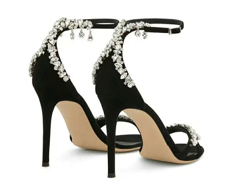 Модные женские сандалии-гладиаторы Дизайнерская Летняя обувь со стразами