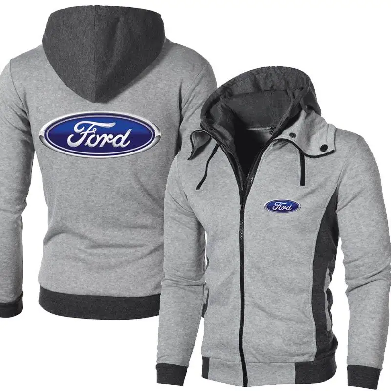 

Fashion NEW Brand FORD hoodie Design Print Fleece Men Zipper for Sweatshirts Casual Men Hoodie Tops