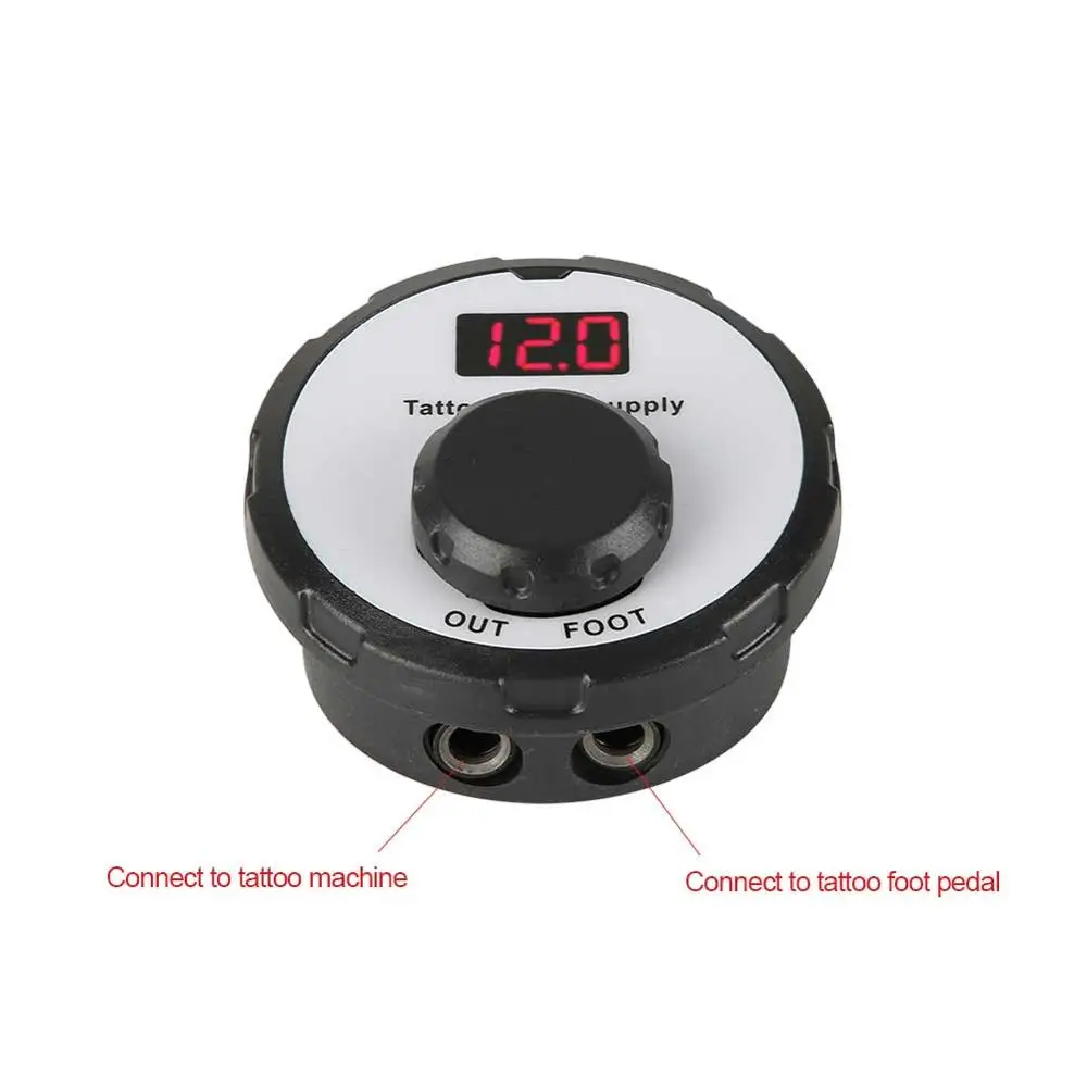 

2 Colors Tattoos Machine Dual Mode Power Supply LCD Digital Display Tattoos Accessoires Makeup Tools Portables 100-240V US Plug