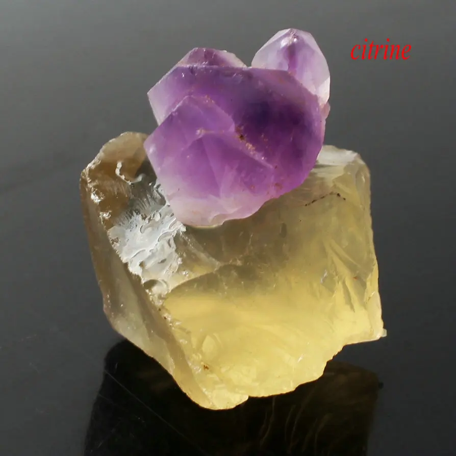 citrine 1 шт. смешанный природный Аметист Кристалл кластер с рок Грубые каменные минералы образец Рейки Исцеление Декор красочный подарок - Цвет: citrine