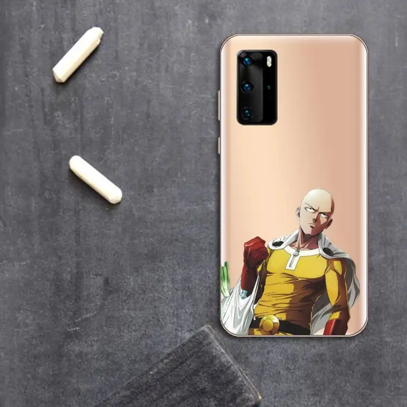 

One Punch Man fuuny anime Phone Case Transparent for huawei P 40 30 20 lite pro smart 2019 honor 8X 10i 10 coque