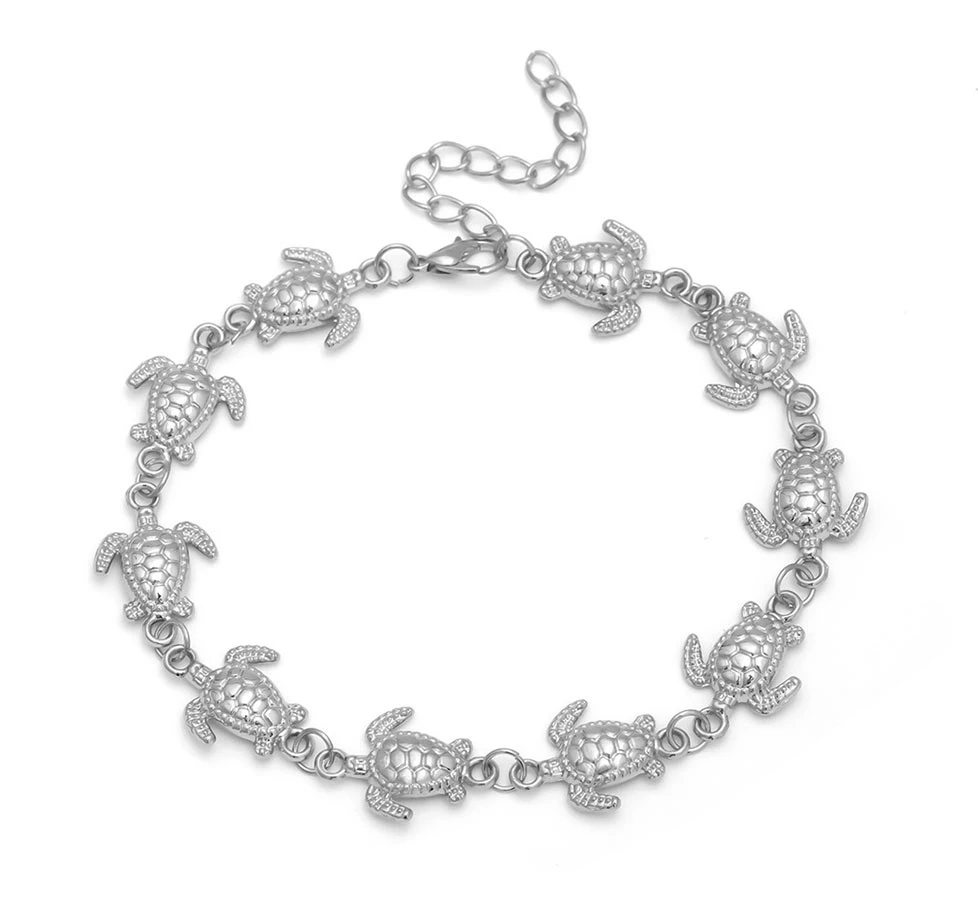 Youvanic Boho Золото Серебро рогоносцы браслеты на босую ногу для женщин Черепаха талисманы цепи ножной браслет на ногу пляж ноги ювелирные изделия 0561