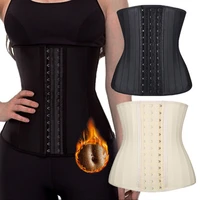 waist trainer corset belly slimming loss girdle bustiers corsets 25 steel bone rubber 100 latex button women sexy