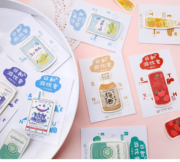 30 шт./лот бутылка молока Memopad японские канцелярские принадлежности Kawaii Sticky Notes планировщик наклейки блокнот офисное украшение