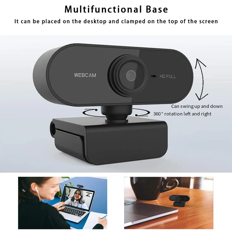 

Full HD 1080P Webcam Video Camera with Microphone 30FPS USB Plug and Play for Computers PC Laptop Desktop Live Streaming Meeting