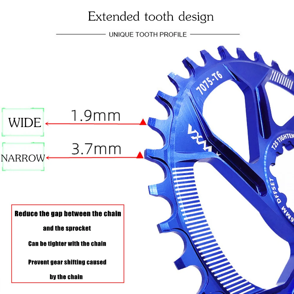 VXM велосипедный коленчатый набор Al 7075 CNC 32T 34T 36T 38T узкий широкий цепной круг для Sram