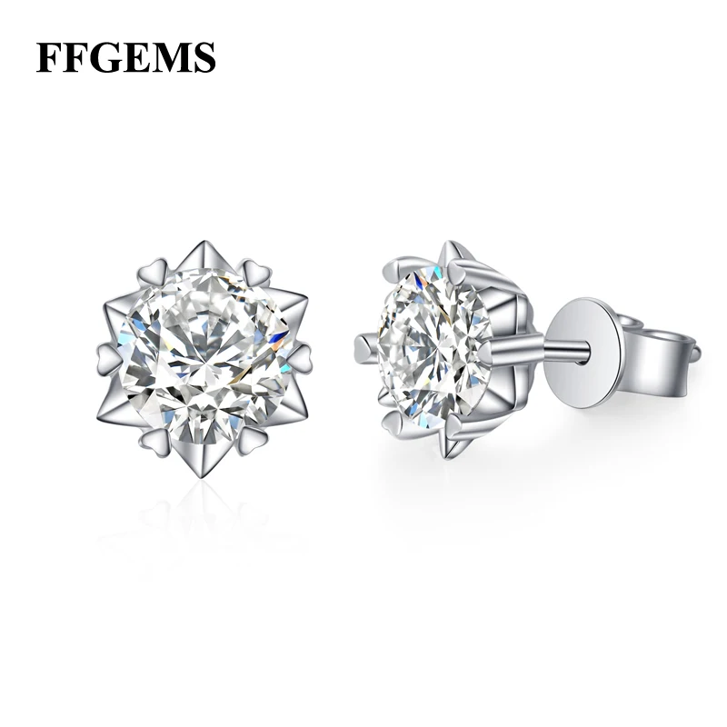 

Серьги в форме сердца, бриллиант, снежинка