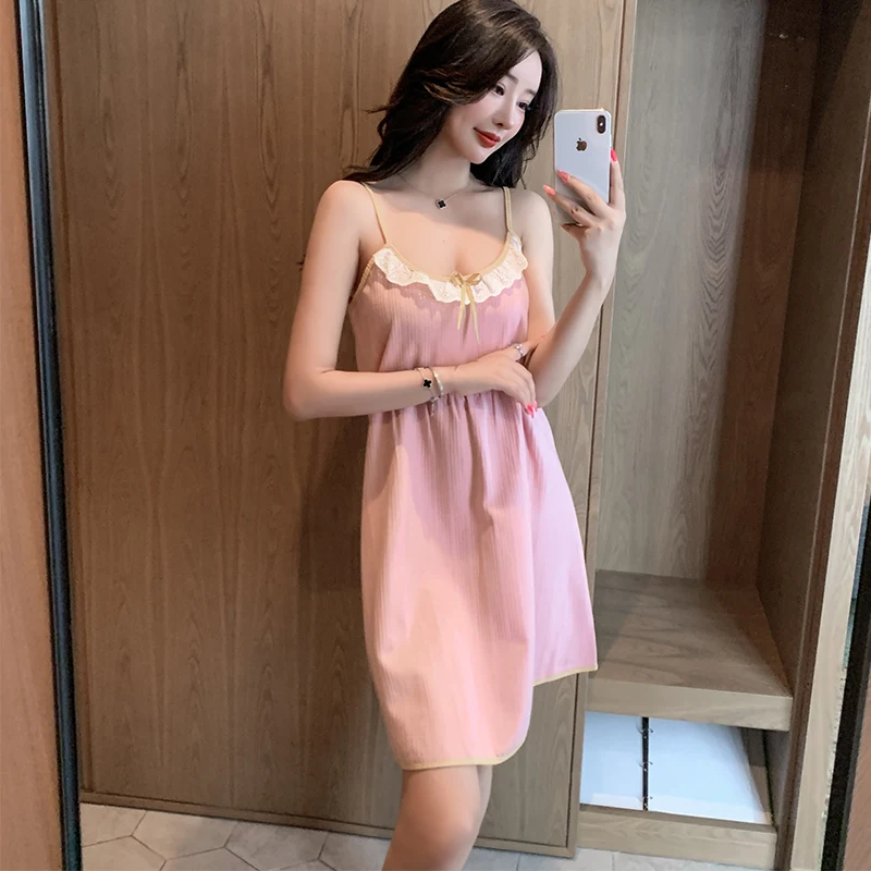 Ночная рубашка женская хлопковая с V-образным вырезом | Женская одежда