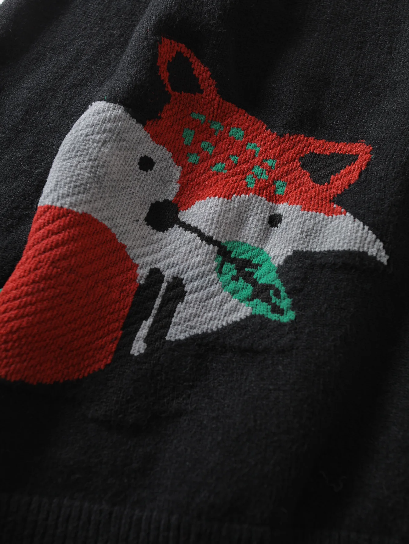 

2020 Autumn New Knit Female Cardigan Loose Streetwear Knit Sweater Coat V-neck Single Pocket Fox Knitted Cardigan Women Jacket