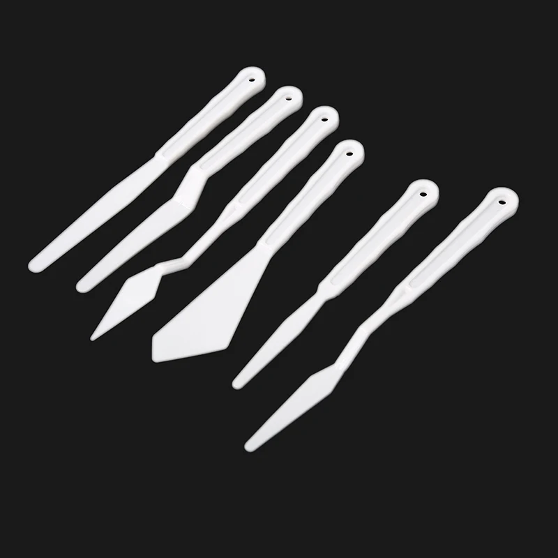 6PCS/Set Plastic Painting Knife Spatula Palette Oil Accessories Color Mixing for Canvas Acrylic | Дом и сад