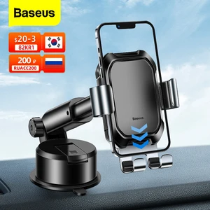 baseus gravity car phone holder suction cup adjustable universal holder stand in car gps mount for iphone 13 12 pro xiaomi poco free global shipping