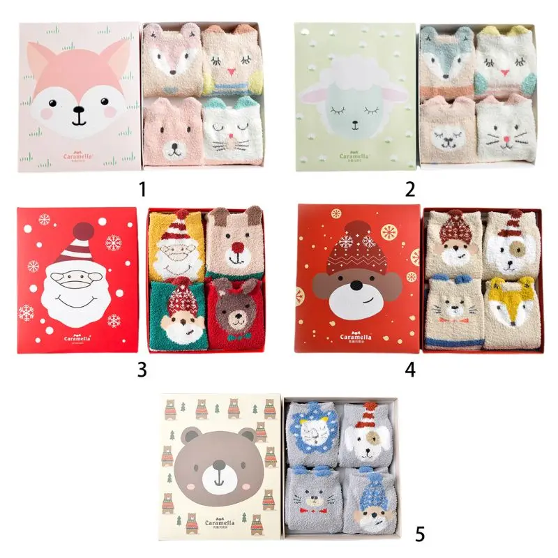 4 пар/кор. мягкие теплые носки тапочки из цельной пряжи Женские Короткие Носки с