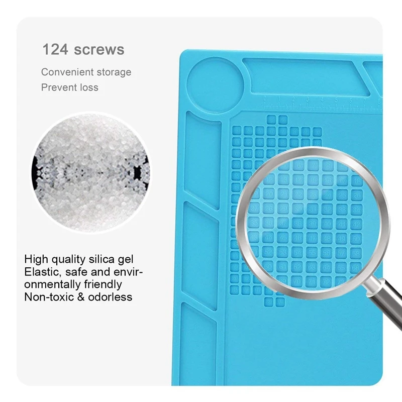 

High Temperature Insulation Pad Soldering Station Welding Pad Silicone Table Mat Repair Table Mat With Scale And Screw Position