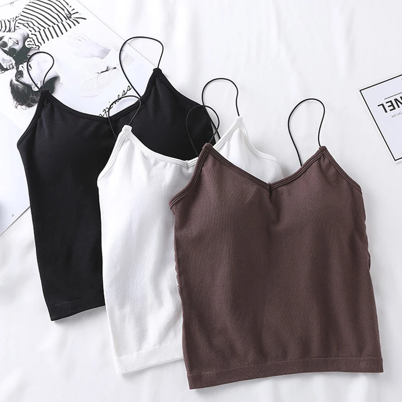 Майка Женская Базовая с V-образным вырезом хлопковая майка на бретелях