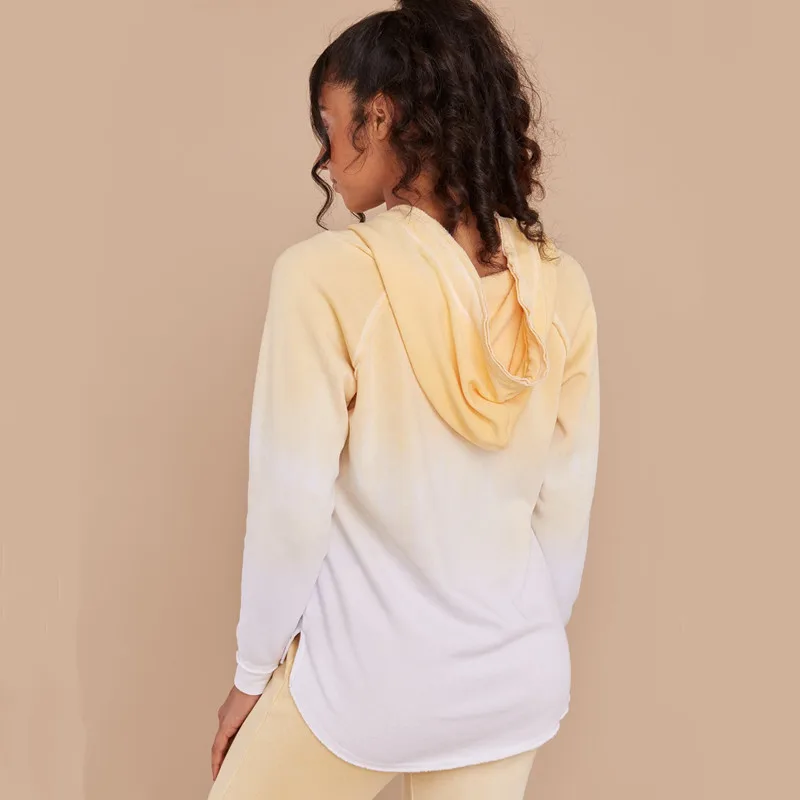 

2020 Autumn New Hoodies Long-sleeved Tie-dye Pullover Women's Casual Hooded Sweatshirt Ladies Loose Gradient Pockets Hoodies