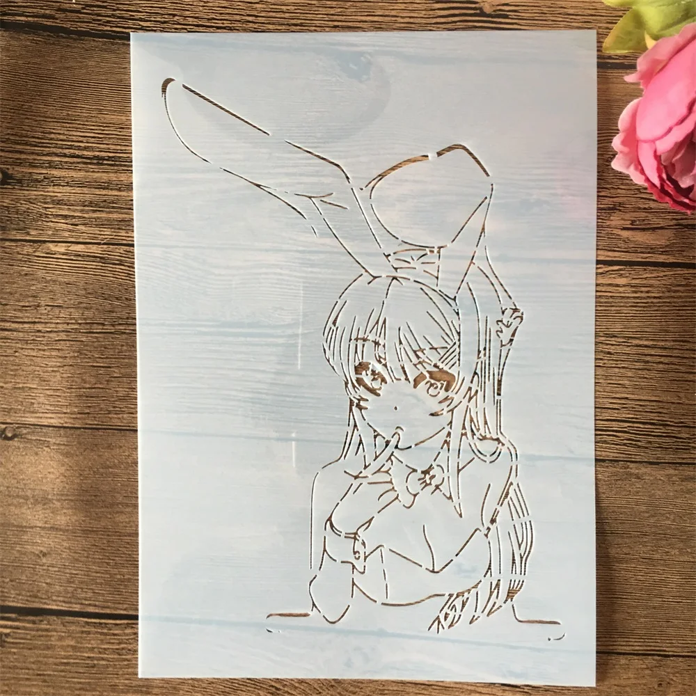 

A4 29cm Anime Waifu Mai Sakurajima Bunny Girl DIY Layering Stencils Painting Scrapbook Coloring Emboss Album Decor Template