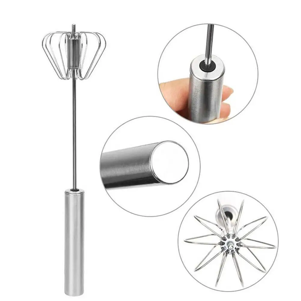 

Semi-automatic Mixer Egg Beater Manual Self Turning Tools Cream Blender Stirring Steel Whisk Kitchen Hand Egg H7W0