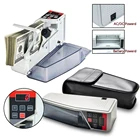 Портативный ручной мини-счетчик банкнот V40 для всех купюр, счетчик банкнот, счетчик банкнот с европейской вилкой и кожаным чехлом