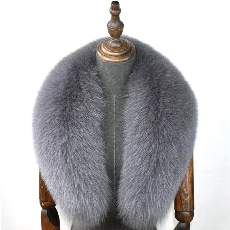 100% Natural Real Fox Fur Collar For Women And Men's Coat Jacket Extra Large Size Neck Warmer Scarf Shawls |