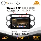 Автомобильное радио Ownice K7 6G + 128G Ownice Android 10 для Volkswagen Tiguan 1 NF 2006 - 2016 2din 4G LTE 5G Wifi Авторадио 360 1280*720
