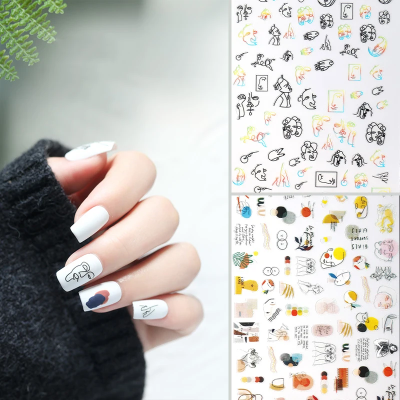 2020 DIY 3D наклейка для дизайна ногтей клейкие стикеры Переводные картинки