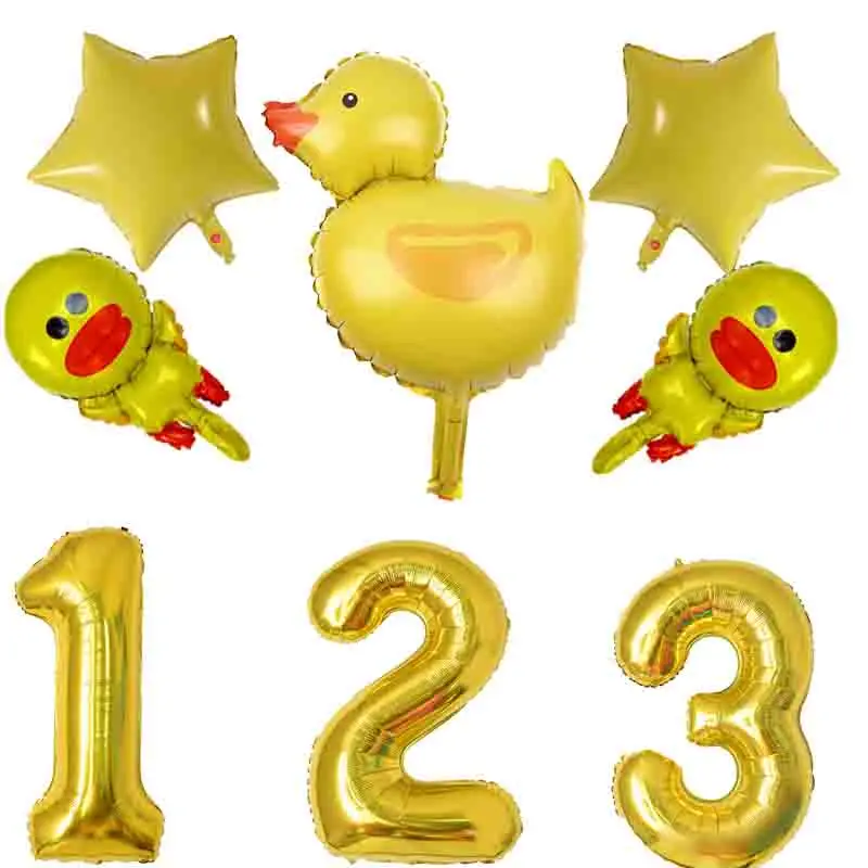 

6 шт., алюминиевые шары в виде желтой утки
