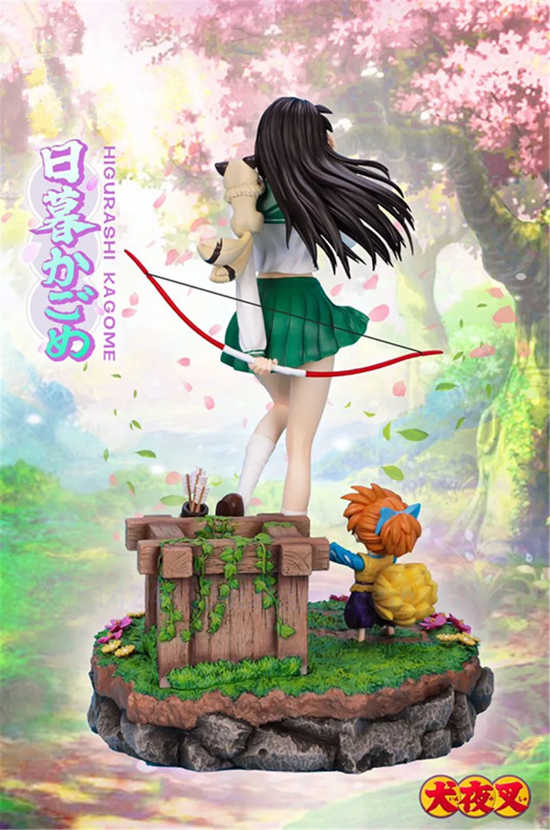 

Inuyasha GK Statue Anime Higurashi Kagome Kikyo Reincarnation School Uniforms Shippou Resin Action Model Collectible Toy R522