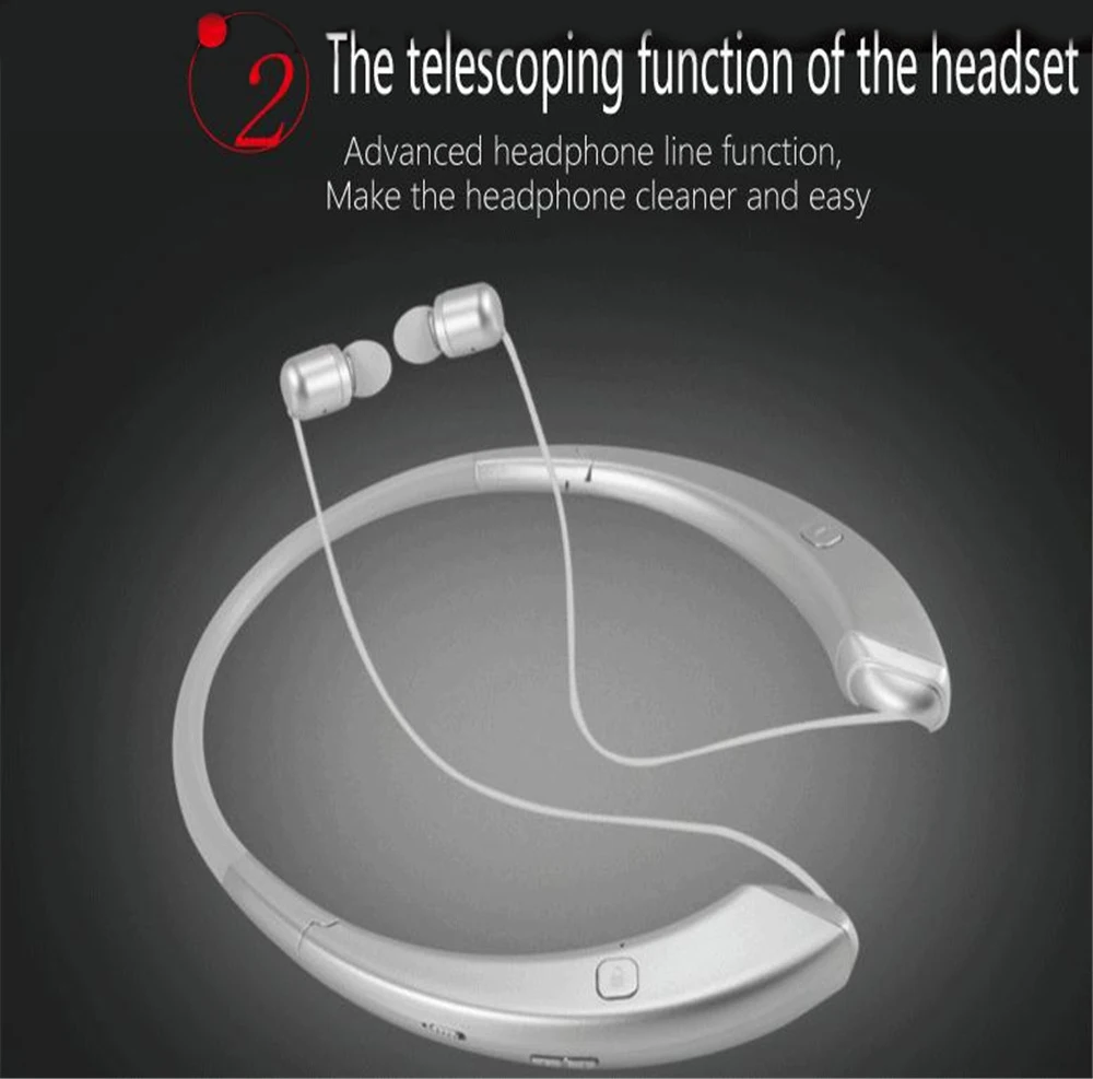 Беспроводная Bluetooth V5.0 гарнитура выдвижной спортивный нашейный Инновационный