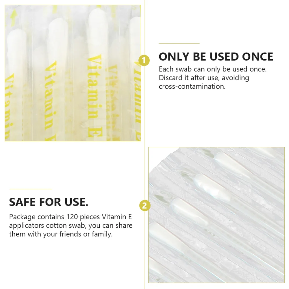 

120Pcs Oral Care VE Oil Cotton Swabs Sticks Applicators for Lip Gum Teeth