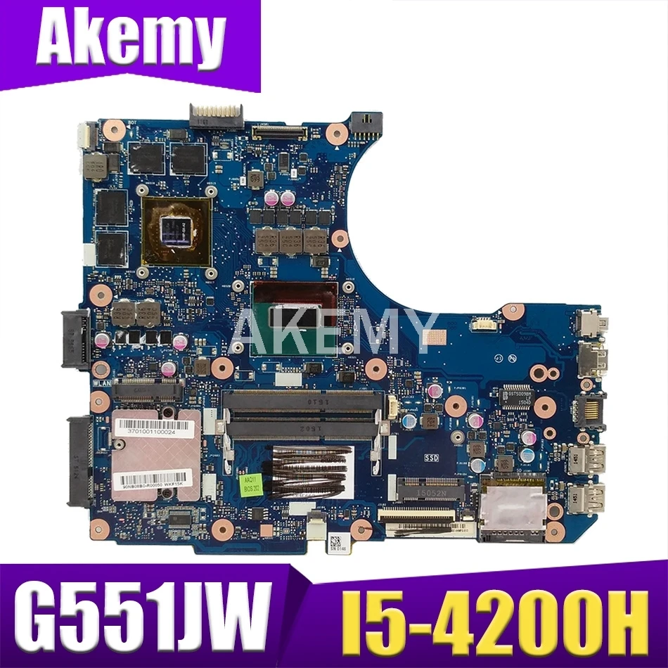 

JIANSU 90NB08B0-R00060 mainboard for ASUS ROG G551JW G551JM G551J N551JW N551JM N551J Laptop motherboard I5-4200H GTX960M (V2G)