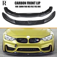 2pcs psm style carbon fiber front bumper chin lip for bmw f80 m3 f82 f83 m4 2014 2019