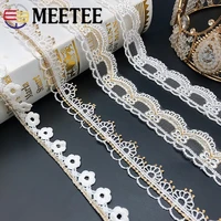 4yards meetee gold line water soluble embroidery lace ribbon diy handmade clothing cheongsam hanfu dress decoration accessories