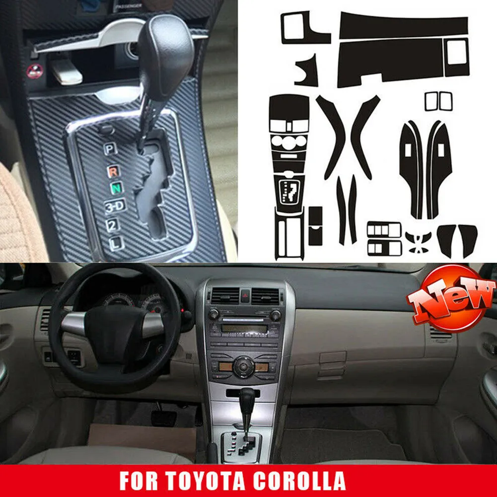 

Trim Car Sticker Waterproof 3D Carbon Fiber Carbon Fiber Center Console Cover For Toyota Corolla 2007-2013