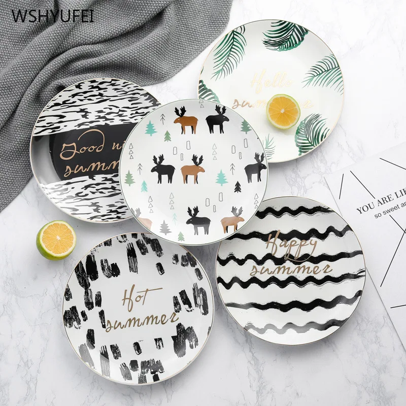 Керамическая тарелка для европейских тропических лесов фарфоровая