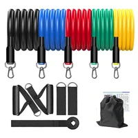 11 pcsset latex resistance bands 100lb 150lb fitness training belt yoga pull rope gym equipment elastic tube tension ring