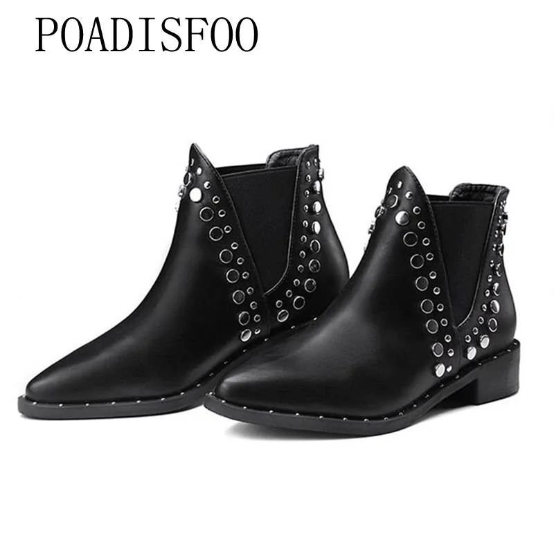 LTARTA/Новинка 2019 года Короткие ботинки с острым носком на толстой подошве шпильках