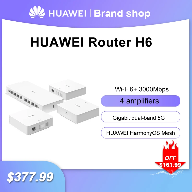 

Новинка 2021, маршрутизатор Huawei H6, Гармонический сетчатый Wi-Fi гигабитный маршрутизатор H6 Pro Wi-Fi 6 + 3000 Мбит/с, полное покрытие, двойная частота, 4 ...