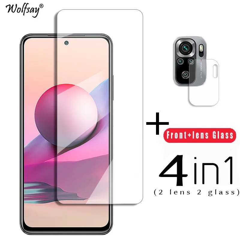 Protector de pantalla de cristal templado 9H para Xiaomi Redmi Note 10, cristal para Redmi Note 10T 10S 10 9 8-0