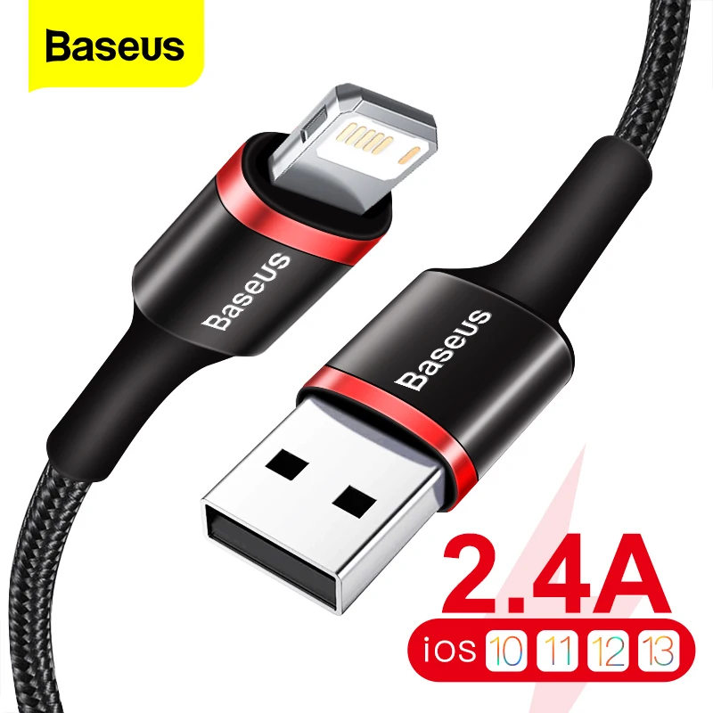 Кабель Baseus USB для iPhone 13 12 11 Pro XS Max X XR 8 7 6 6s Plus 5s 3 м с поддержкой быстрой зарядки и