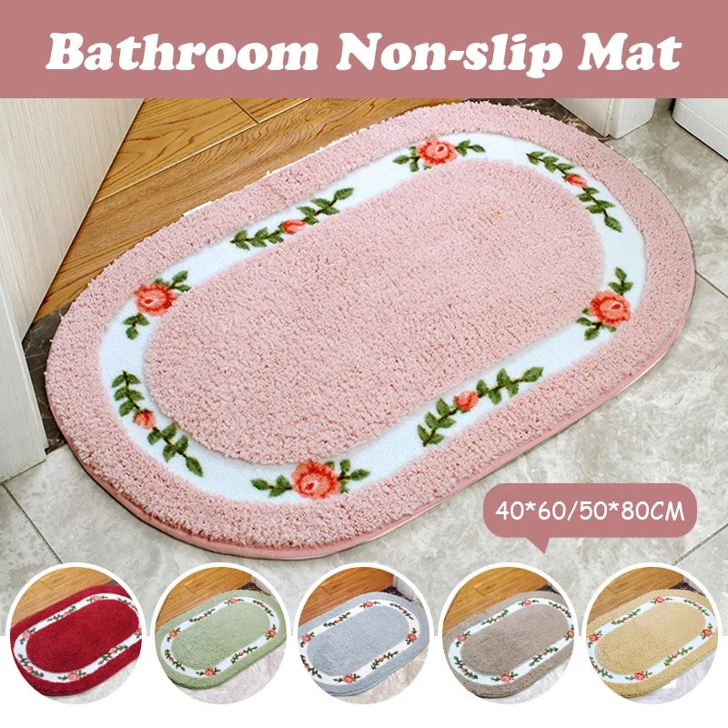 

Non-Slip Bathroom Mat Polyester Fluff Hallway Door Rug Waterproof Fast Dry Bath Carpets Absorbent Kitchen Floor Toile Shower Mat