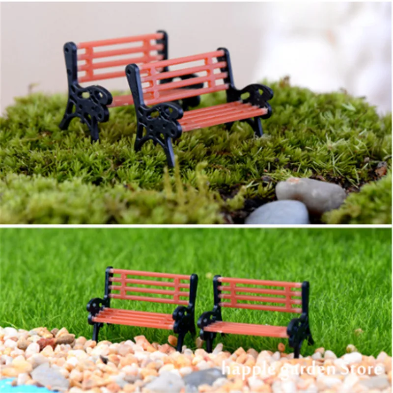 Миниатюрная скамейка для парка 1 пара кукольная статуэтка миниатюрный